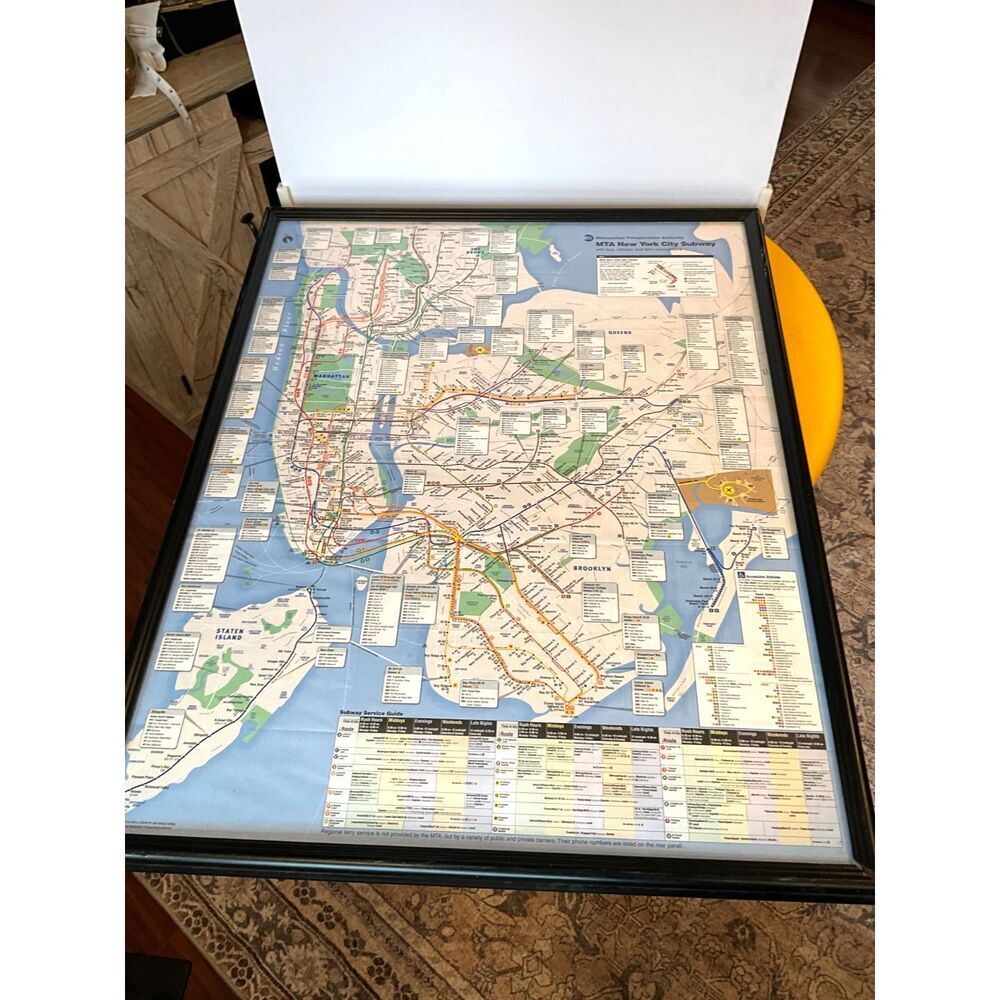 New York City MTA Subway map framed decorator piece must see - Picture 2 of 13